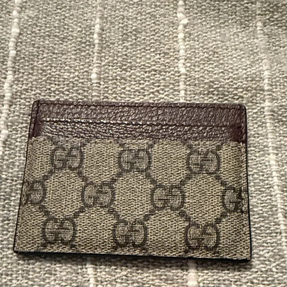 Gucci GG Supreme Ophidia Brown and Green Card Holder authintic Like New - Picture 2 of 5